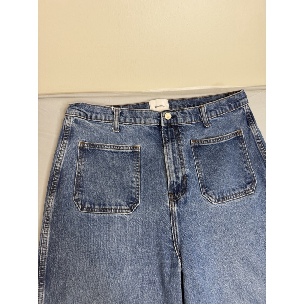 Reformation Alyssa High Rise WideLeg Jeans Size 32x 31" Inseam Long Boho Luxury - Picture 4 of 7